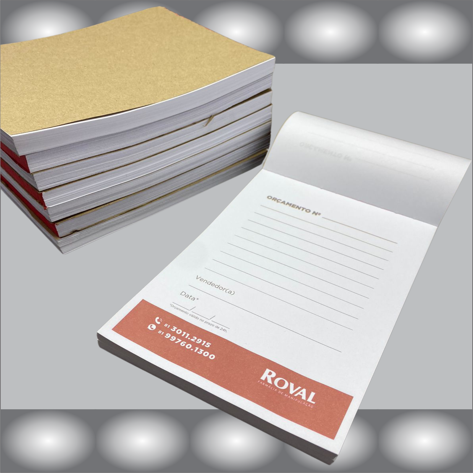 05 Blocos Receituários-Recibo-Pedido-Orçamento 15x21 - Imagem 2