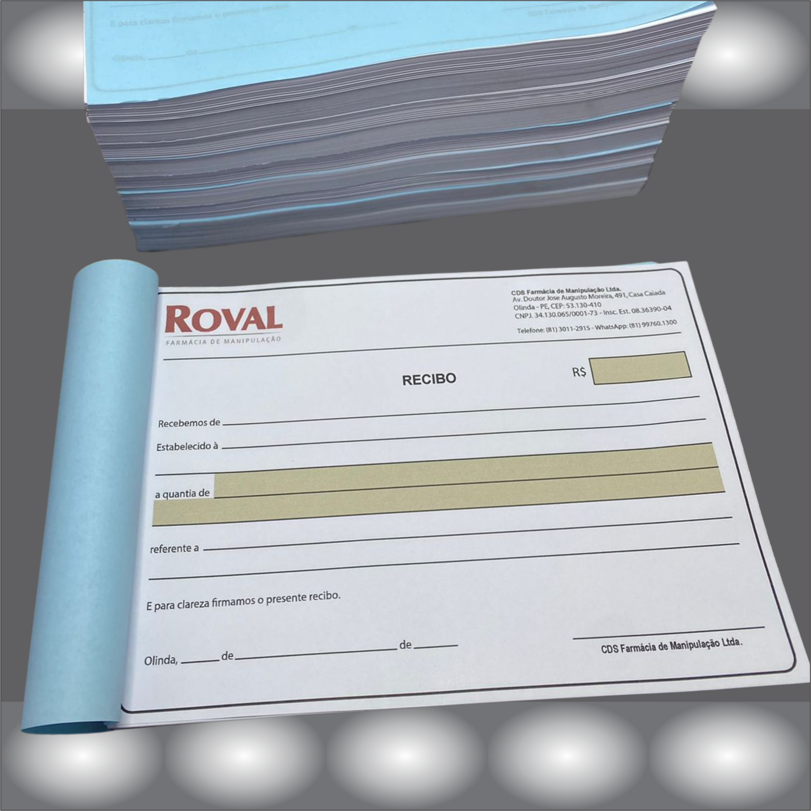 05 Blocos Receituários-Recibo-Pedido-Orçamento 15x21 - Imagem 3