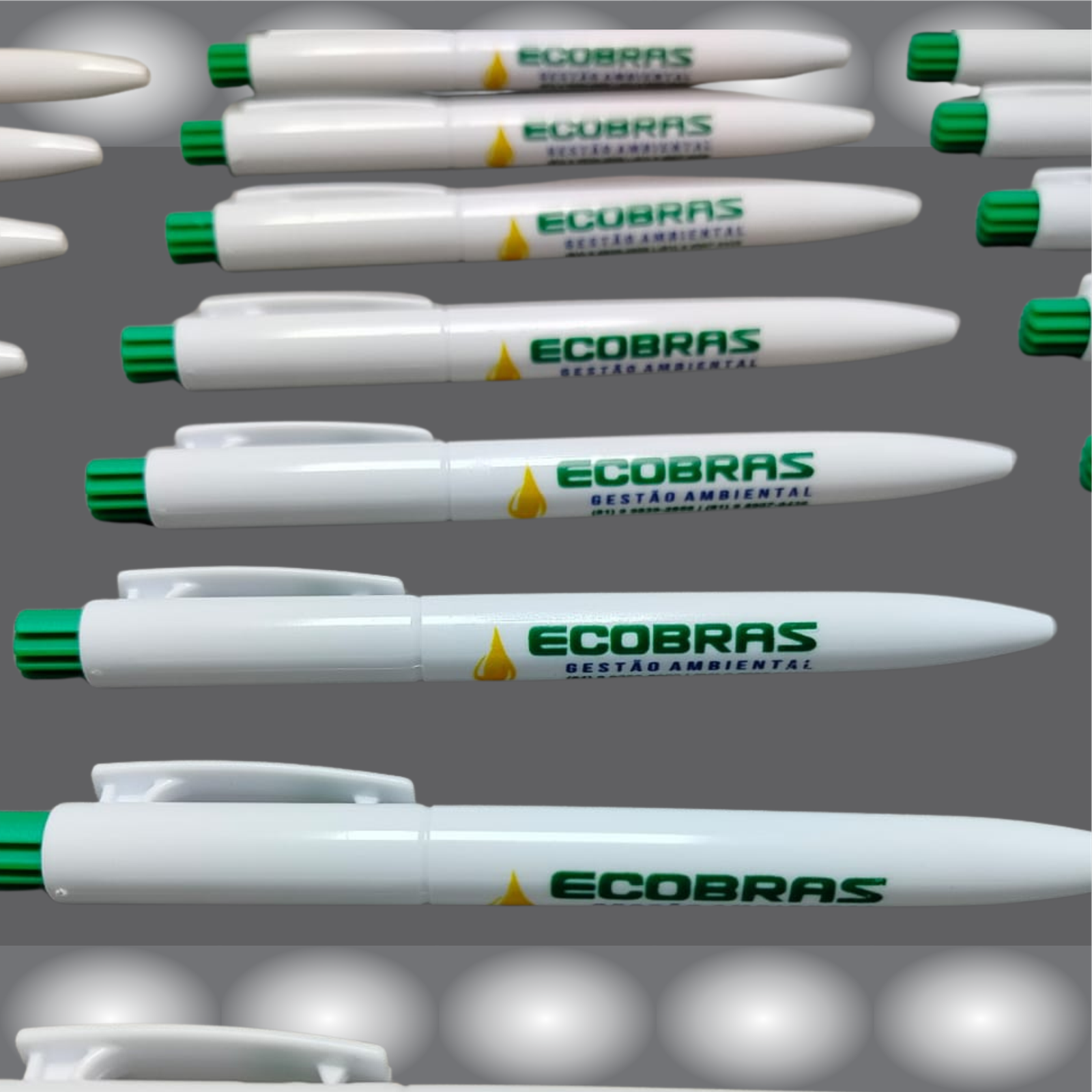 50 Canetas Plástica Branca R$ 2,89 a unidade