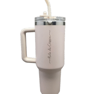 Copo Garrafa Térmica em Aço Inox Com Alça e Canudo 1200ml - Pronto em 72h